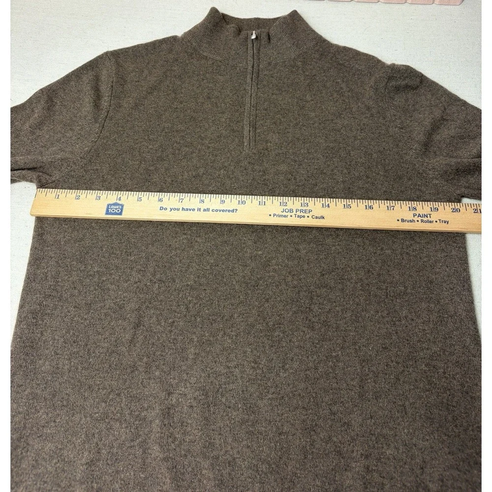 Quince Sweater Mens Med 100% Mongolian Cashmere 1/4 Zip Mock Neck Sweater  (C3)